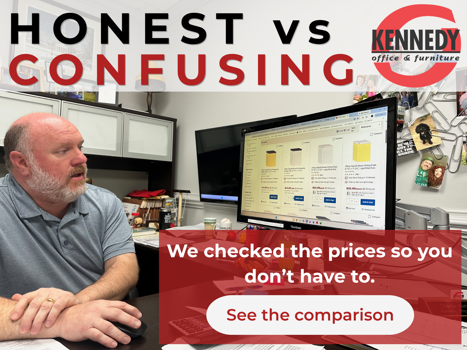 Kennedy vs. the World, Crystal Geyser water delivered by Kennedy at up to 40 percent less than national vendors